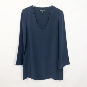 Elizabeth and James Brigitte Navy Silk Dress 10